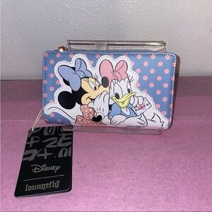 Loungefly Disney Minnie Mouse and Daisy Duck Pastel Color Block Polka Dot Wallet